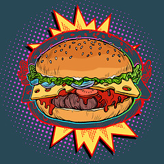 Image showing hot Burger on fire