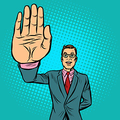 Image showing man stop hand gesture