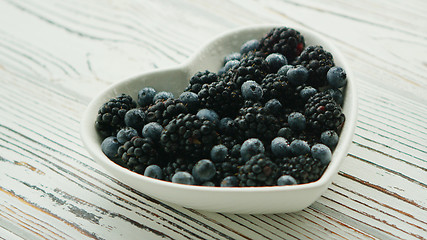 Image showing Pile of berries in bowl