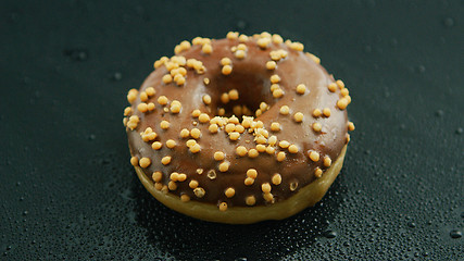 Image showing Glazed chocolate doughnut