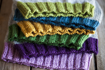 Image showing Multicolored knitted hats