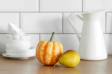 Image showing pumpkin and pear