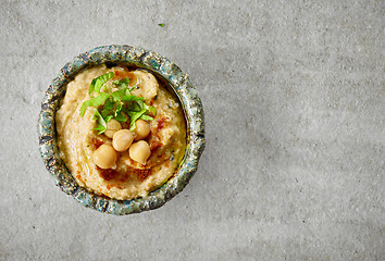 Image showing bowl of hummus