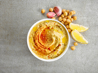 Image showing bowl of hummus