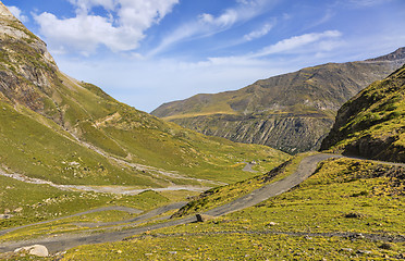 Image showing The Road to Circus of Troumouse - Pyrenees Mountains