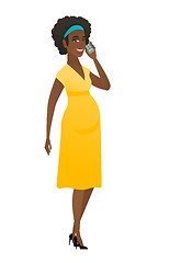 Image showing Pregnant woman talking on a mobile phone.