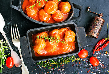 Image showing meatballs with tomato sauce 