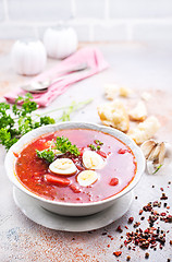 Image showing Traditional Ukrainian borsch