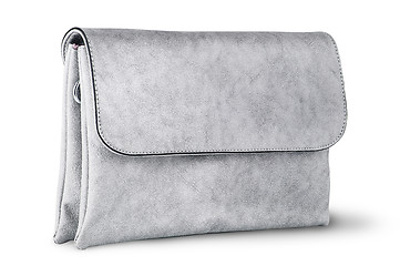 Image showing Elegant gray female clutch bag rotated