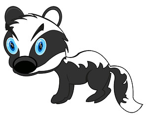 Image showing Animal badger on white background is insulated