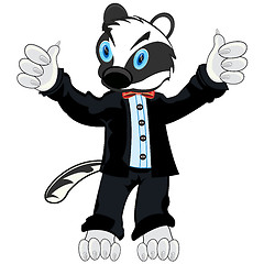 Image showing Cartoon of the badger in fashionable suit