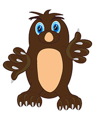 Image showing Cartoon animal digger mole on white background