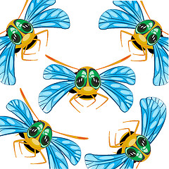 Image showing Pattern from insect bee on white background