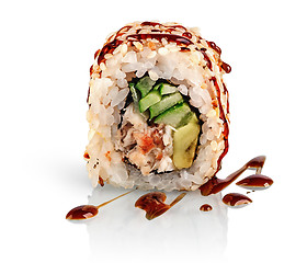 Image showing In front sushi roll california