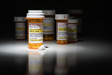 Image showing Hydrocodone Pills and Prescription Bottles with Non Proprietary 