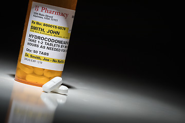 Image showing Hydrocodone Pills and Prescription Bottle with Non Proprietary L