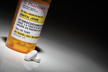 Image showing Hydrocodone Pills and Prescription Bottle with Non Proprietary L