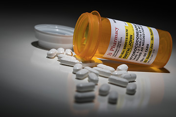 Image showing Hydrocodone Pills and Prescription Bottle with Non Proprietary L