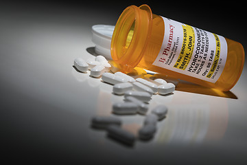 Image showing Hydrocodone Pills and Prescription Bottle with Non Proprietary L