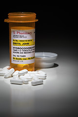 Image showing Hydrocodone Pills and Prescription Bottle with Non Proprietary L