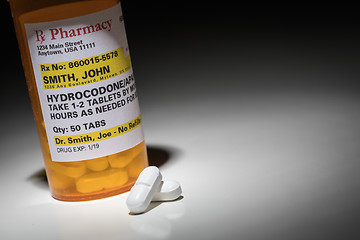 Image showing Hydrocodone Pills and Prescription Bottle with Non Proprietary L