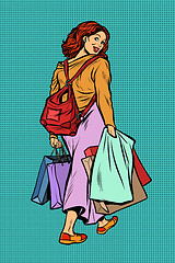 Image showing Woman goes shopping