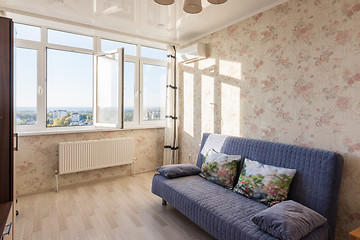 Image showing Interior of a living room with a good view from the window