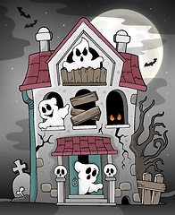 Image showing Haunted house with ghosts theme 3