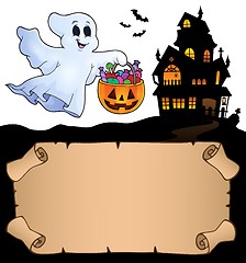 Image showing Small parchment and Halloween ghost