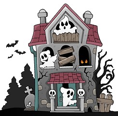 Image showing Haunted house with ghosts theme 5