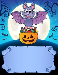 Image showing Small parchment and Halloween bat 1