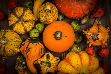 Image showing Thanksgiving and Halloween pumpkins