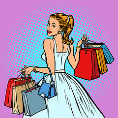 Image showing bride shopping, woman with bags