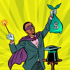 Image showing African Magician with dollar money