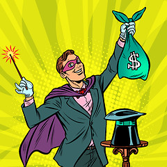 Image showing Magician with dollar money