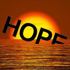 Image showing Hope Word Sinking In The Sea Showing Despair