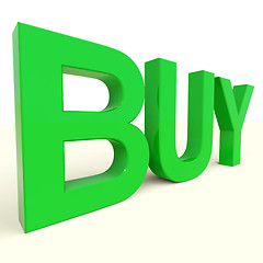 Image showing  Buy Word In Green As Symbol for Commerce And Purchasing
