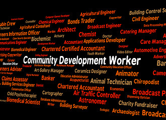 Image showing Community Development Worker Shows White Collar And Advance