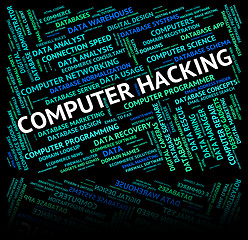 Image showing Computer Hacking Shows Connection Text And Crack