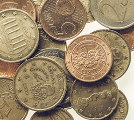 Image showing Vintage Euro coins