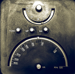 Image showing Vintage looking Old AM - FM radio tuner