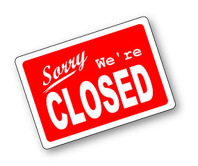 Image showing sorry we're closed