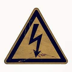 Image showing Vintage looking Danger of death Electric shock