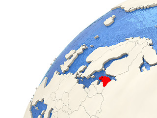 Image showing Estonia on globe