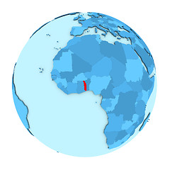 Image showing Togo on globe isolated