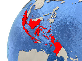 Image showing Indonesia on globe