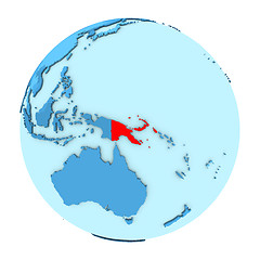 Image showing Papua New Guinea on globe isolated