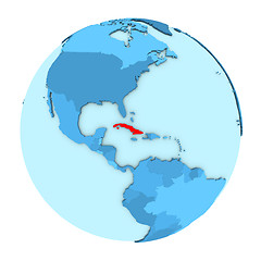 Image showing Cuba on globe isolated