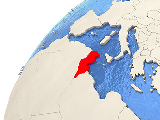 Image showing Tunisia on globe