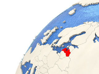 Image showing Latvia on globe